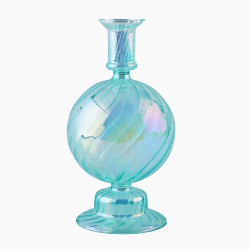 Bright Iridescent Glass Taper Candle Holders - High Street Cottage