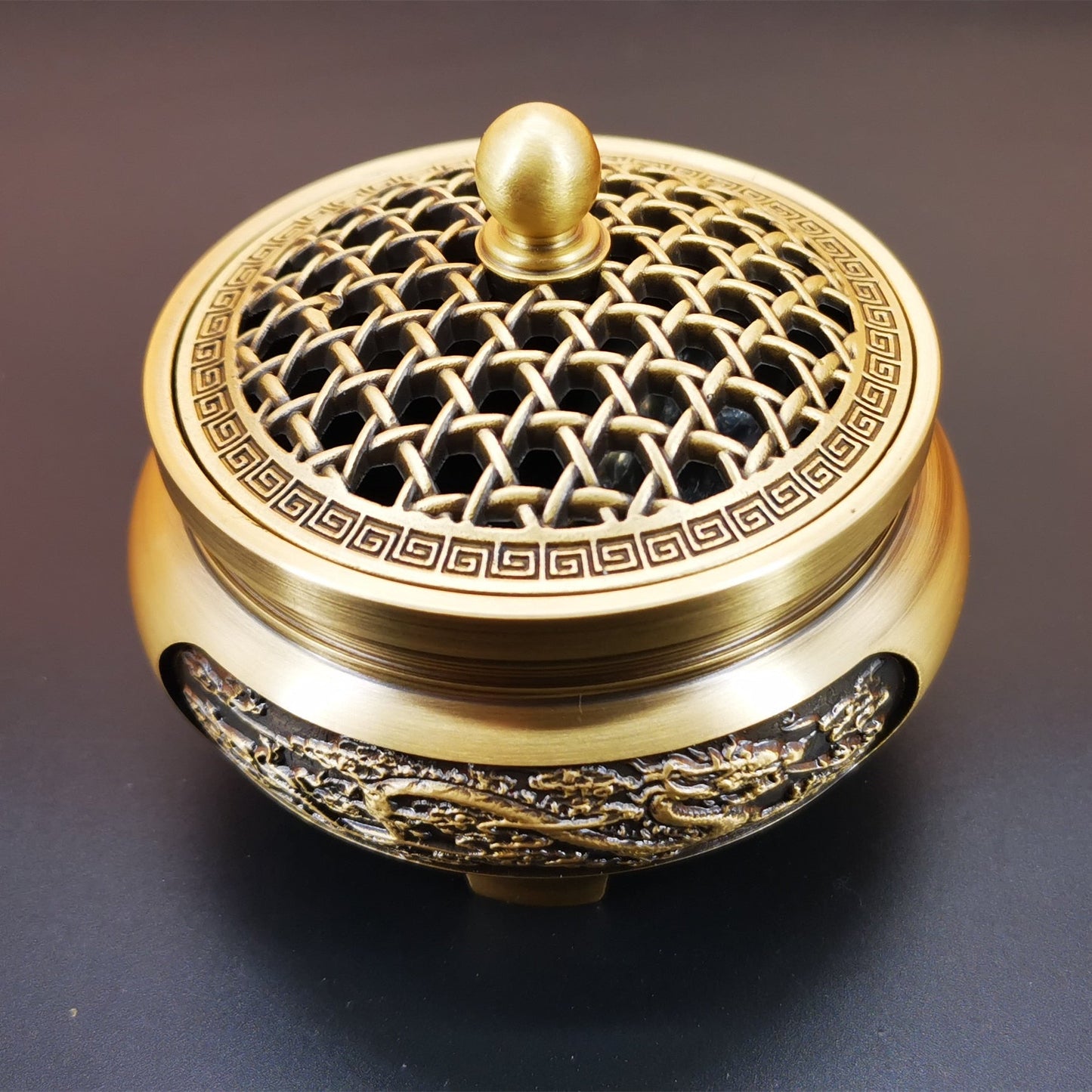 Carved Brass Incense Burner - High Street Cottage