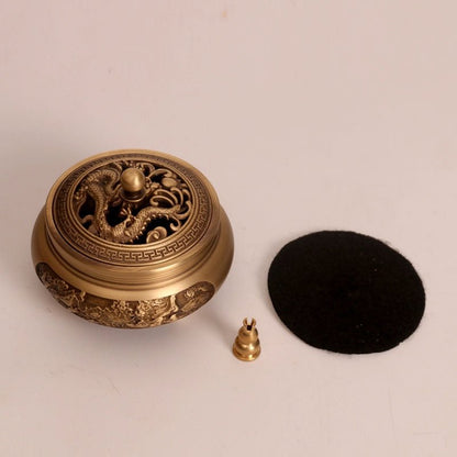 Carved Brass Incense Burner - High Street Cottage