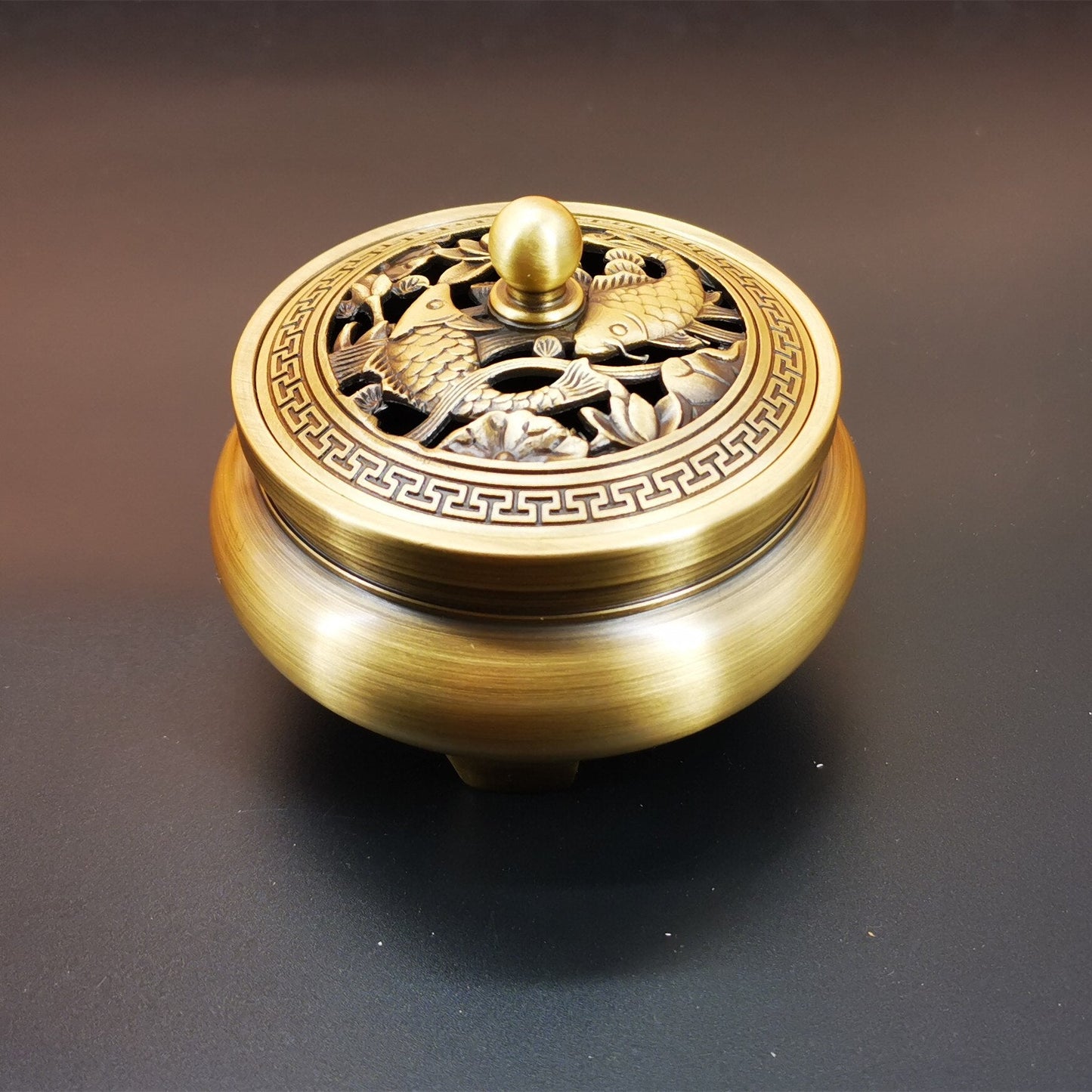 Carved Brass Incense Burner - High Street Cottage