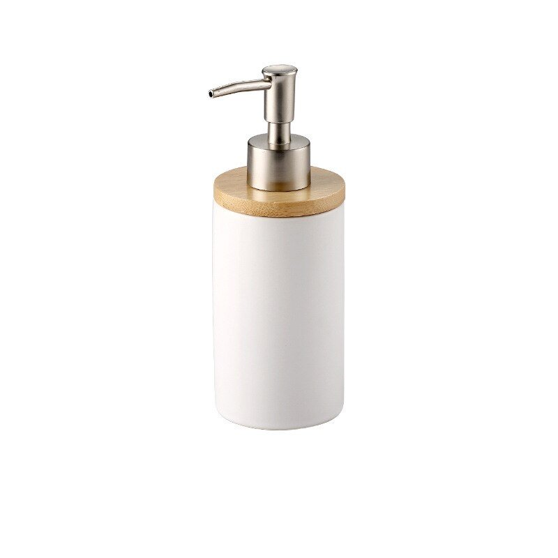 Ceramic and Bamboo Bathroom Accessory Set - High Street Cottage