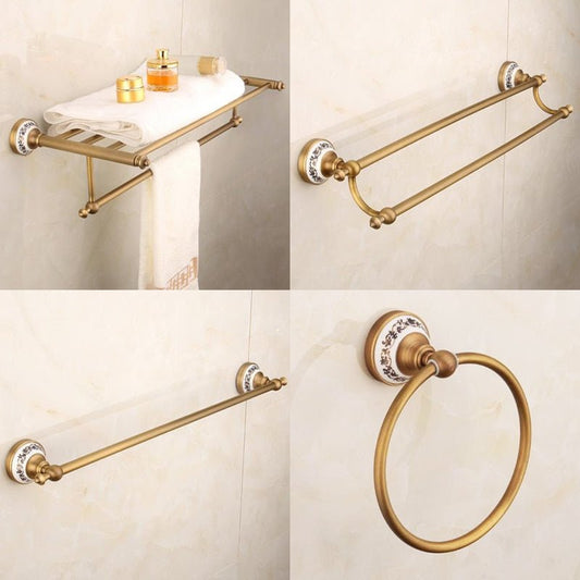 Ceramic and Brass Bathroom Hardware Collection - High Street Cottage