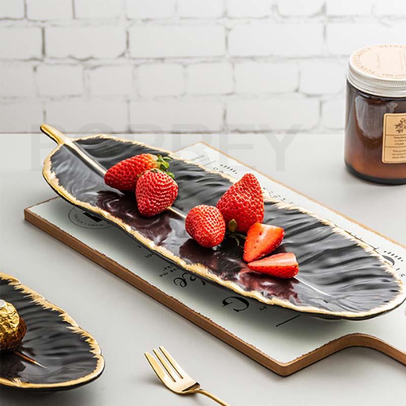 Ceramic Feather Dining or Trinket Trays - 3 colors - High Street Cottage