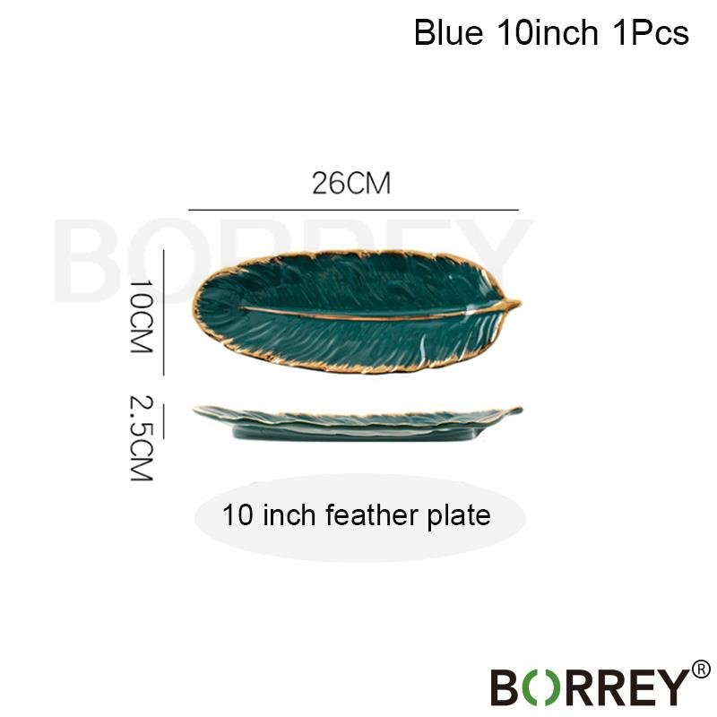 Ceramic Feather Dining or Trinket Trays - 3 colors - High Street Cottage