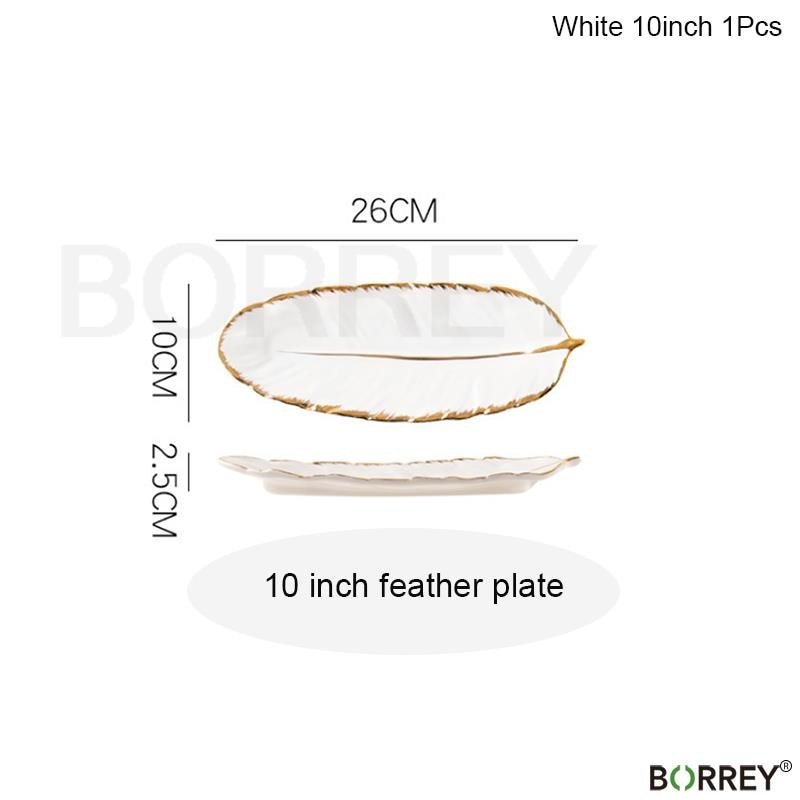 Ceramic Feather Dining or Trinket Trays - 3 colors - High Street Cottage