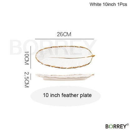 Ceramic Feather Dining or Trinket Trays - 3 colors - High Street Cottage