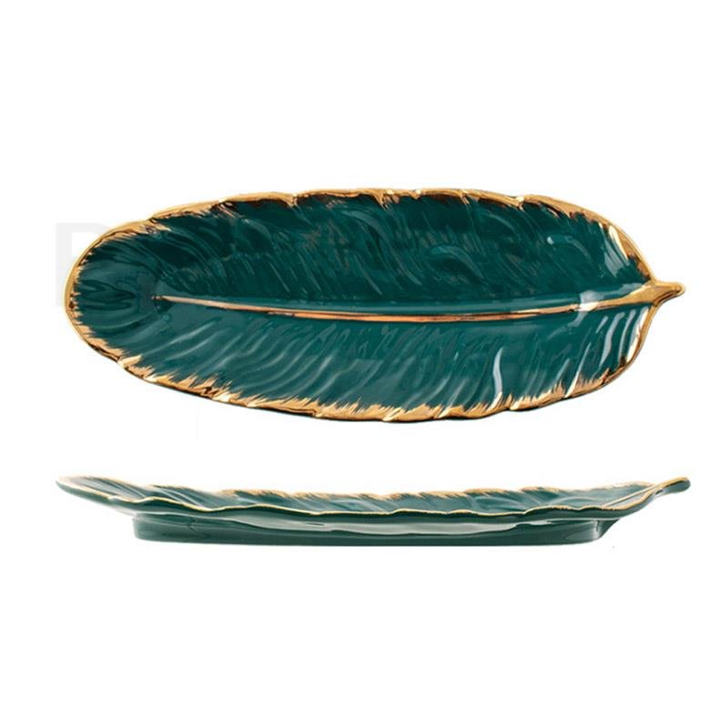 Ceramic Feather Dining or Trinket Trays - 3 colors - High Street Cottage