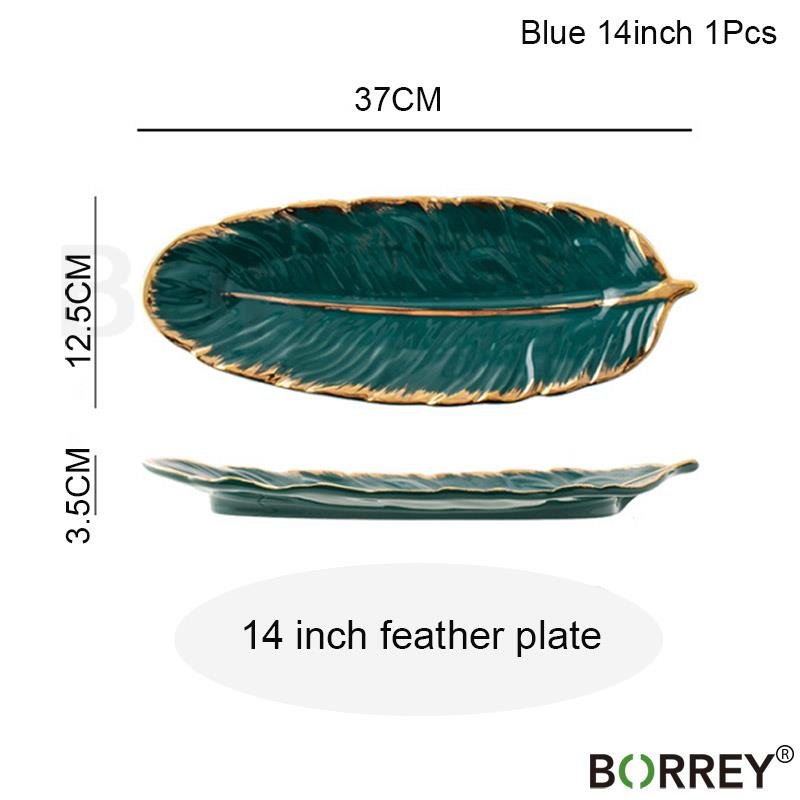 Ceramic Feather Dining or Trinket Trays - 3 colors - High Street Cottage
