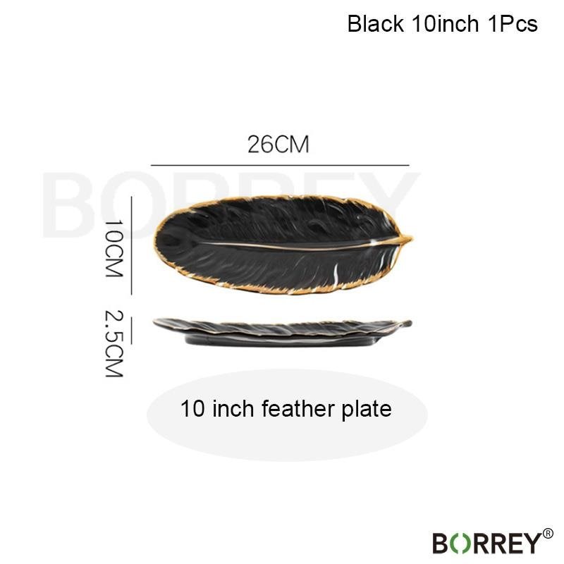 Ceramic Feather Dining or Trinket Trays - 3 colors - High Street Cottage