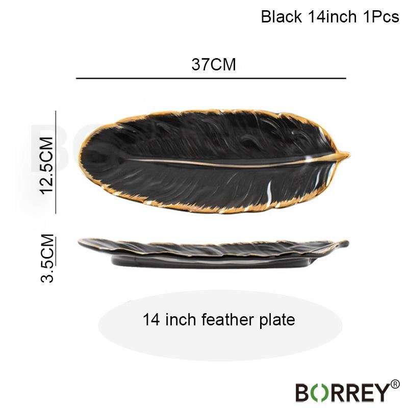 Ceramic Feather Dining or Trinket Trays - 3 colors - High Street Cottage