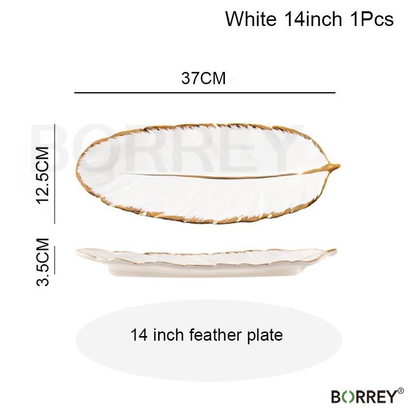 Ceramic Feather Dining or Trinket Trays - 3 colors - High Street Cottage