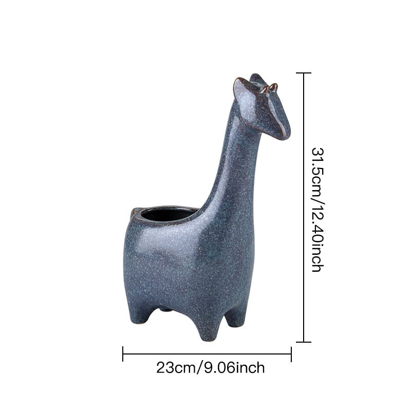 Ceramic Giraffe Flower Pot - High Street Cottage