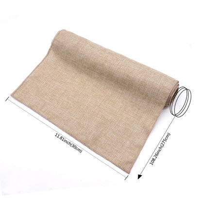 Classic Burlap Table Runner in Brown or Gray - High Street Cottage