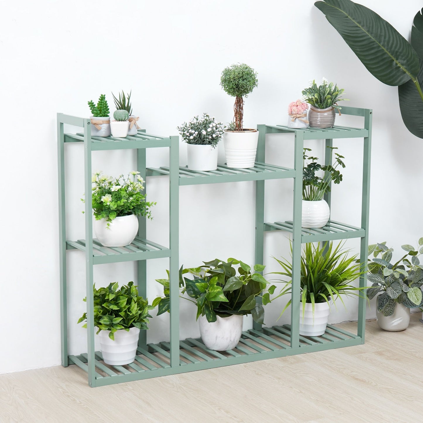 Cottage Blue Bamboo Plant Stand - High Street Cottage