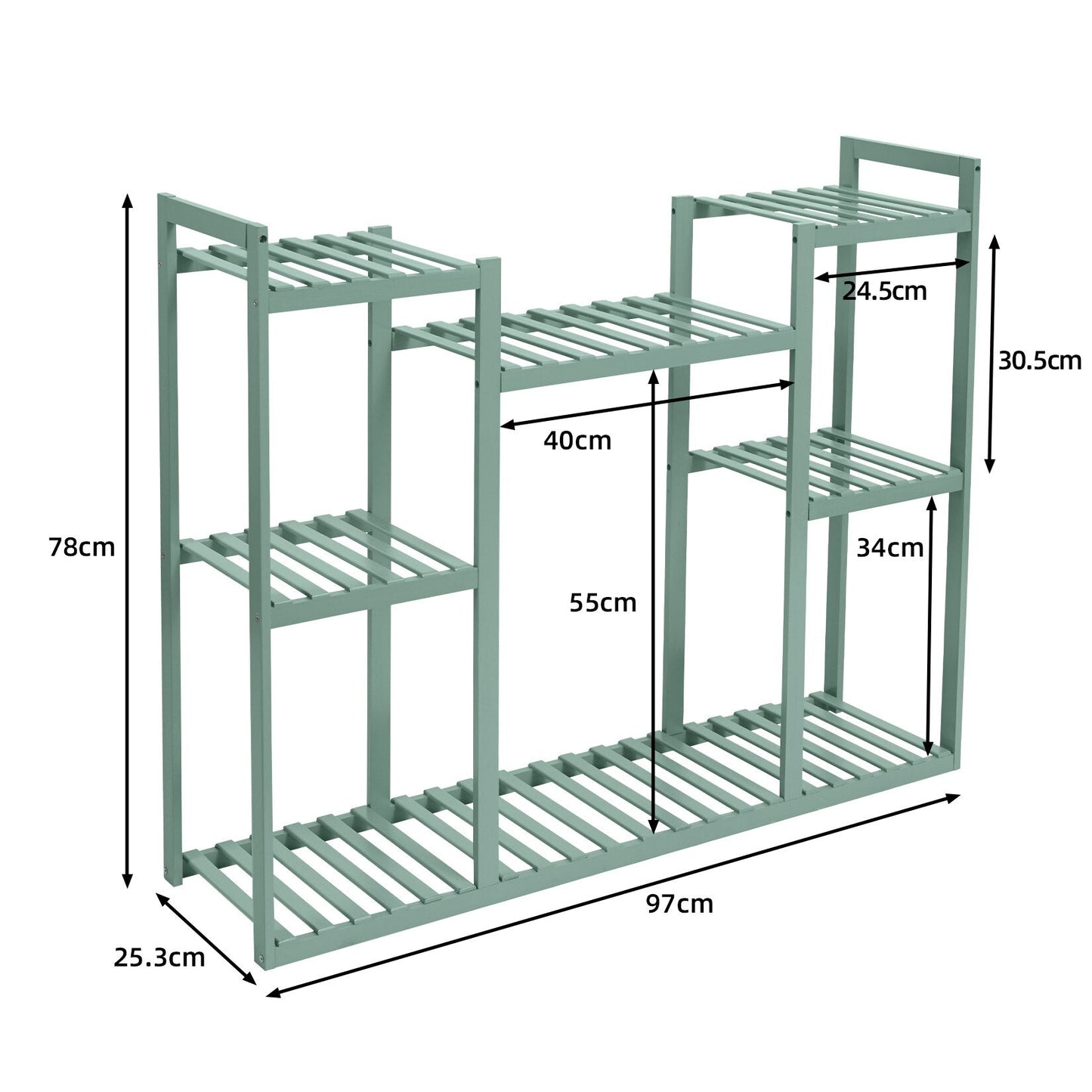 Cottage Blue Bamboo Plant Stand - High Street Cottage