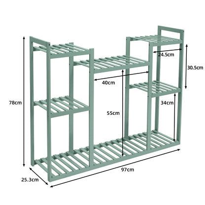 Cottage Blue Bamboo Plant Stand - High Street Cottage