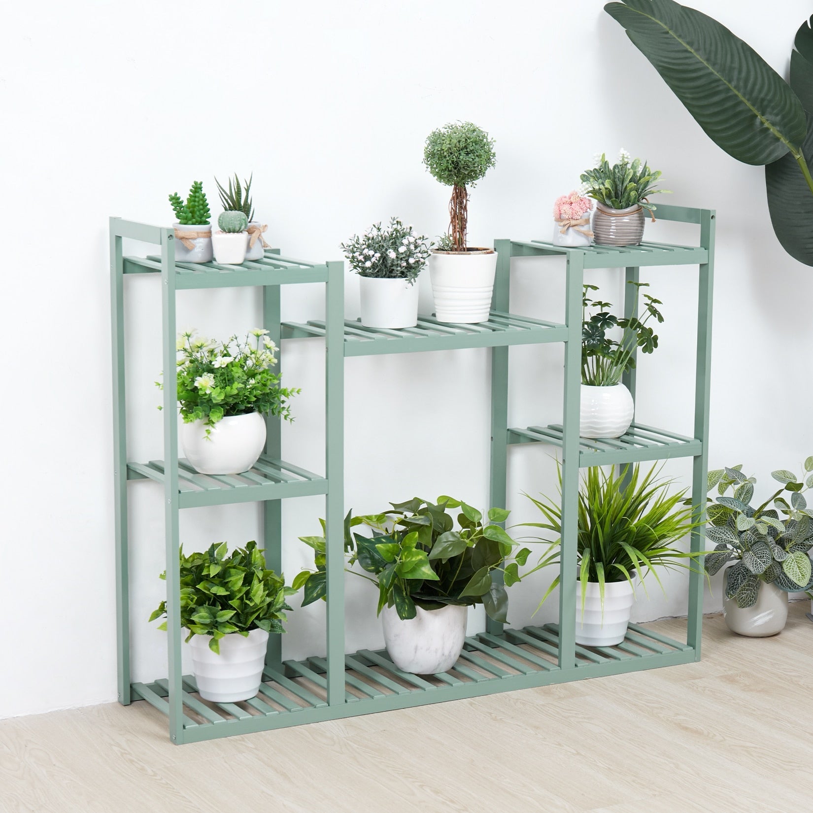 Cottage Blue Bamboo Plant Stand - High Street Cottage