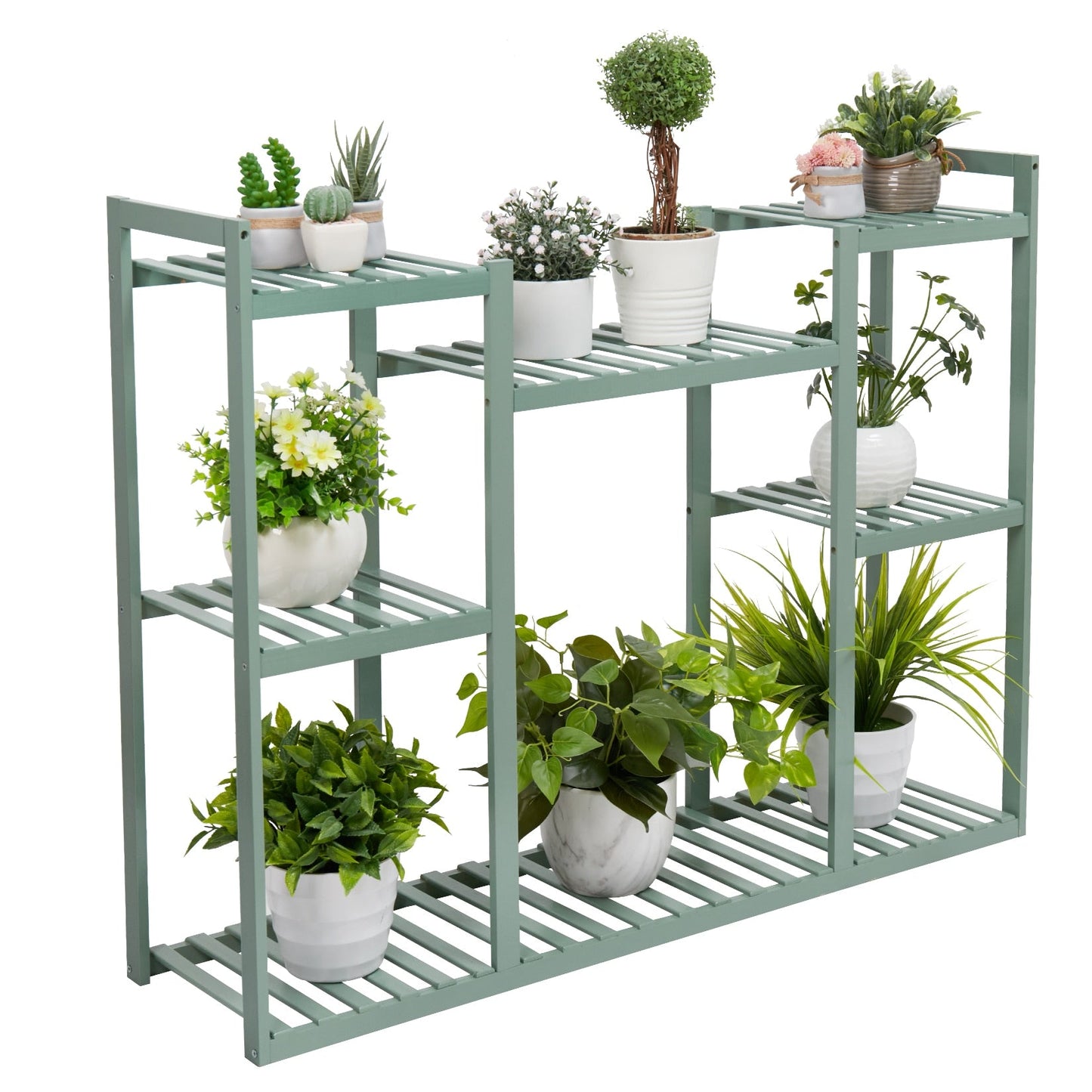 Cottage Blue Bamboo Plant Stand - High Street Cottage