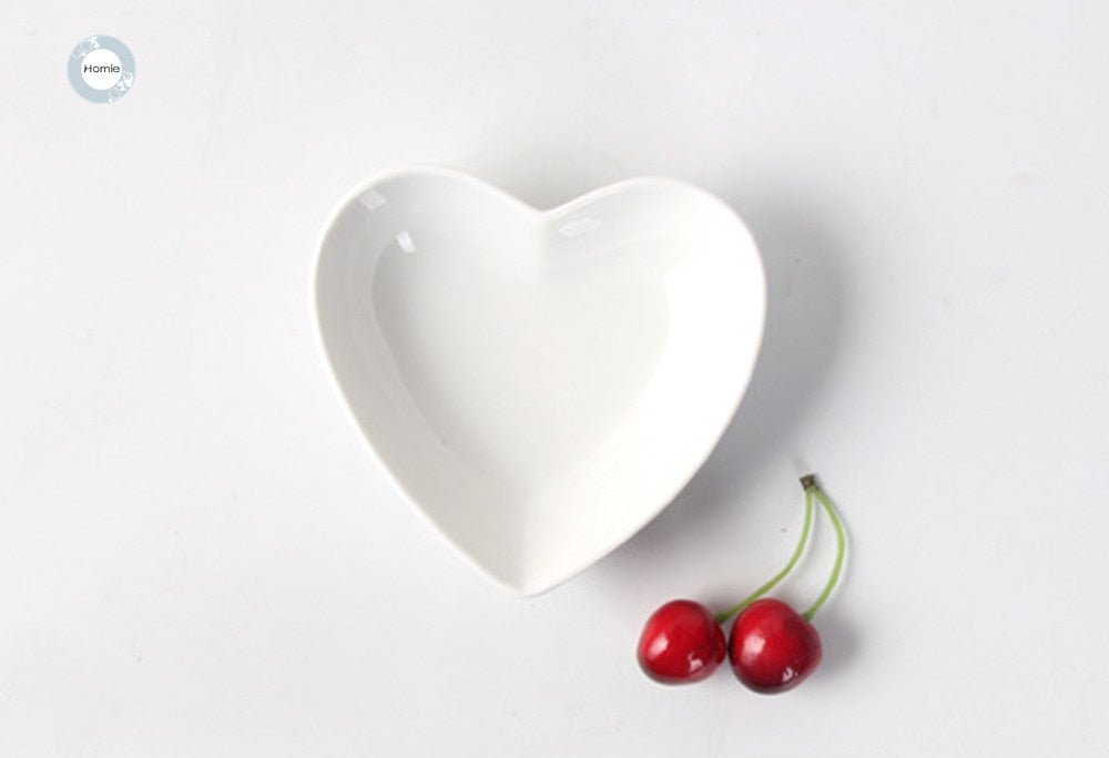 Cute Heart Shaped Snack or Trinket Dish - 4 Piece Set - High Street Cottage