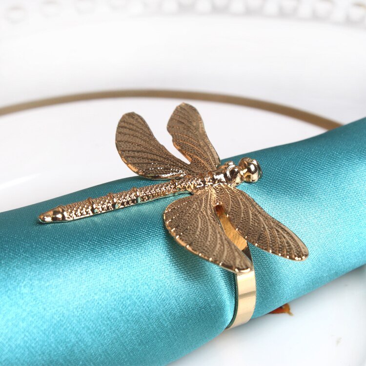 Dragonfly Napkin Rings - gold or silver - High Street Cottage