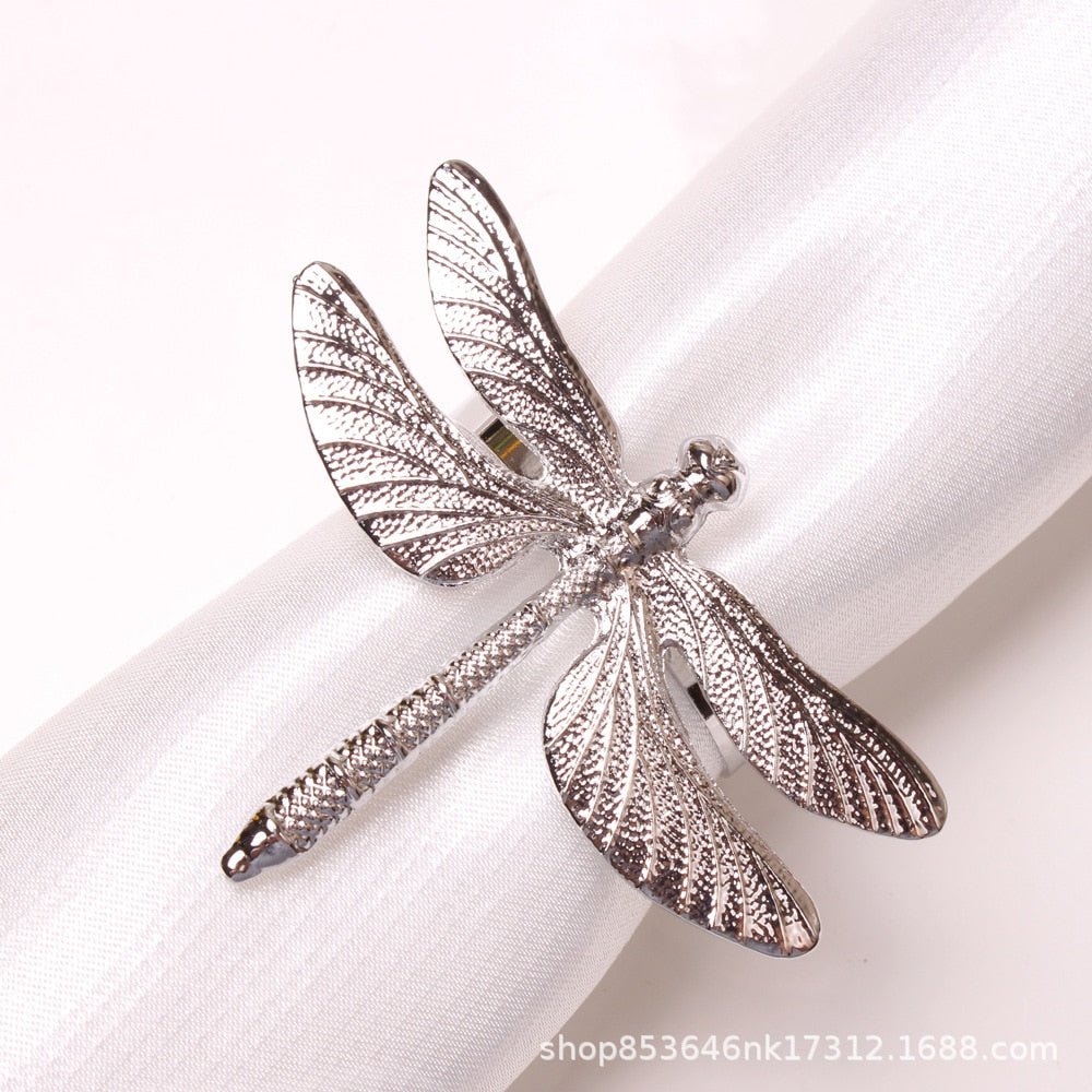 Dragonfly Napkin Rings - gold or silver - High Street Cottage