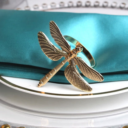 Dragonfly Napkin Rings - gold or silver - High Street Cottage