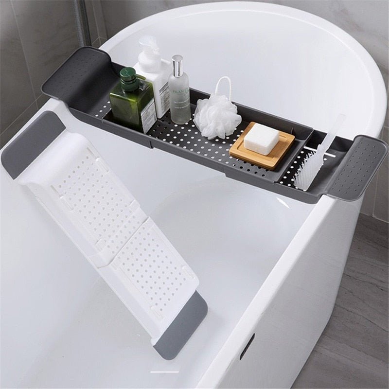 Extendable Bathtub Caddy in Black or White - High Street Cottage