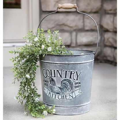 Galvanized Metal Bucket - High Street Cottage