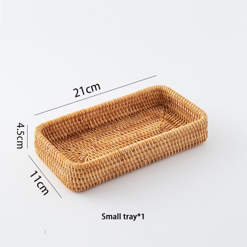 Handwoven Rattan Storage Trays - High Street Cottage