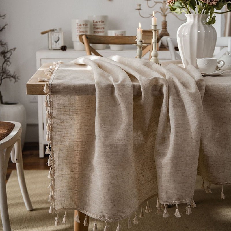 Neutral Linen Blend Tablecloths - High Street Cottage