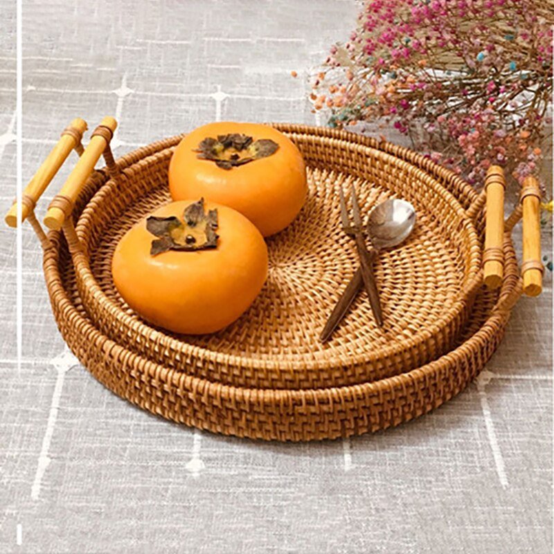 Rattan and Bamboo Serving Baskets - High Street Cottage