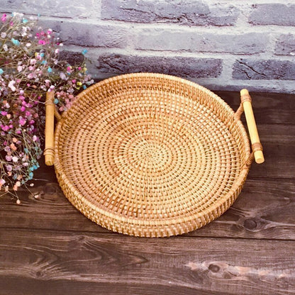 Rattan and Bamboo Serving Baskets - High Street Cottage