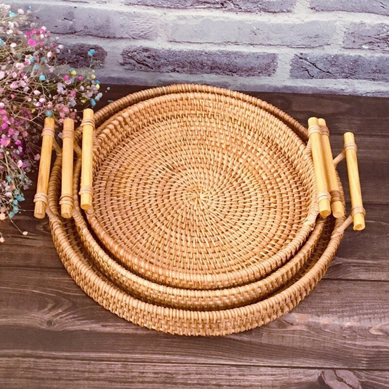 Rattan and Bamboo Serving Baskets - High Street Cottage