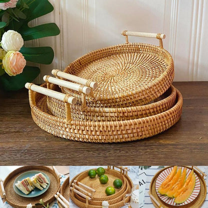 Rattan and Bamboo Serving Baskets - High Street Cottage