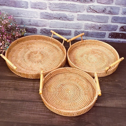 Rattan and Bamboo Serving Baskets - High Street Cottage