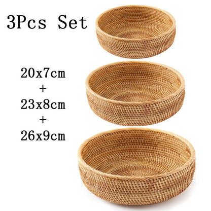 Rattan and Bamboo Serving Baskets - High Street Cottage