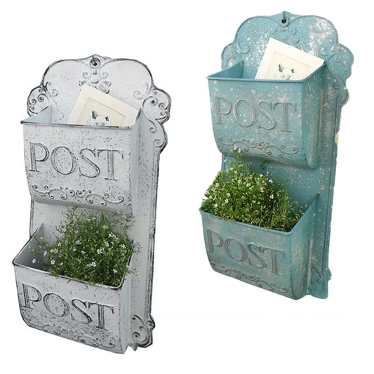 Retro Distressed Mailbox - Wall Mounted Letter Holder - High Street Cottage