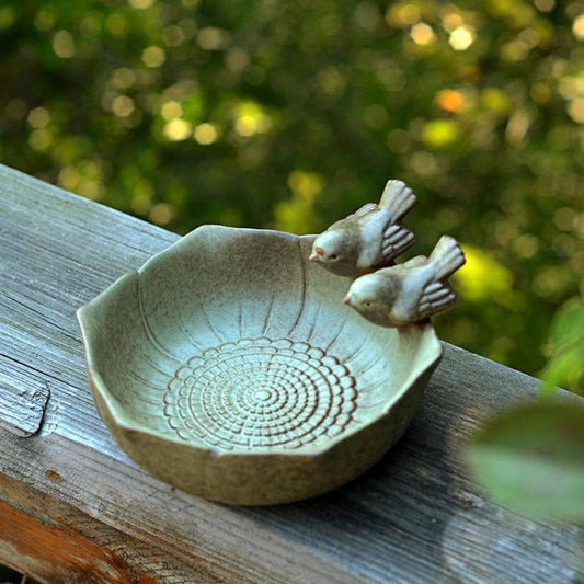 Sculpted Copper Bird Bath or Bird Feeder - High Street Cottage