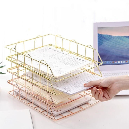 Stackable Wire Paper Tray/Office Rack - High Street Cottage