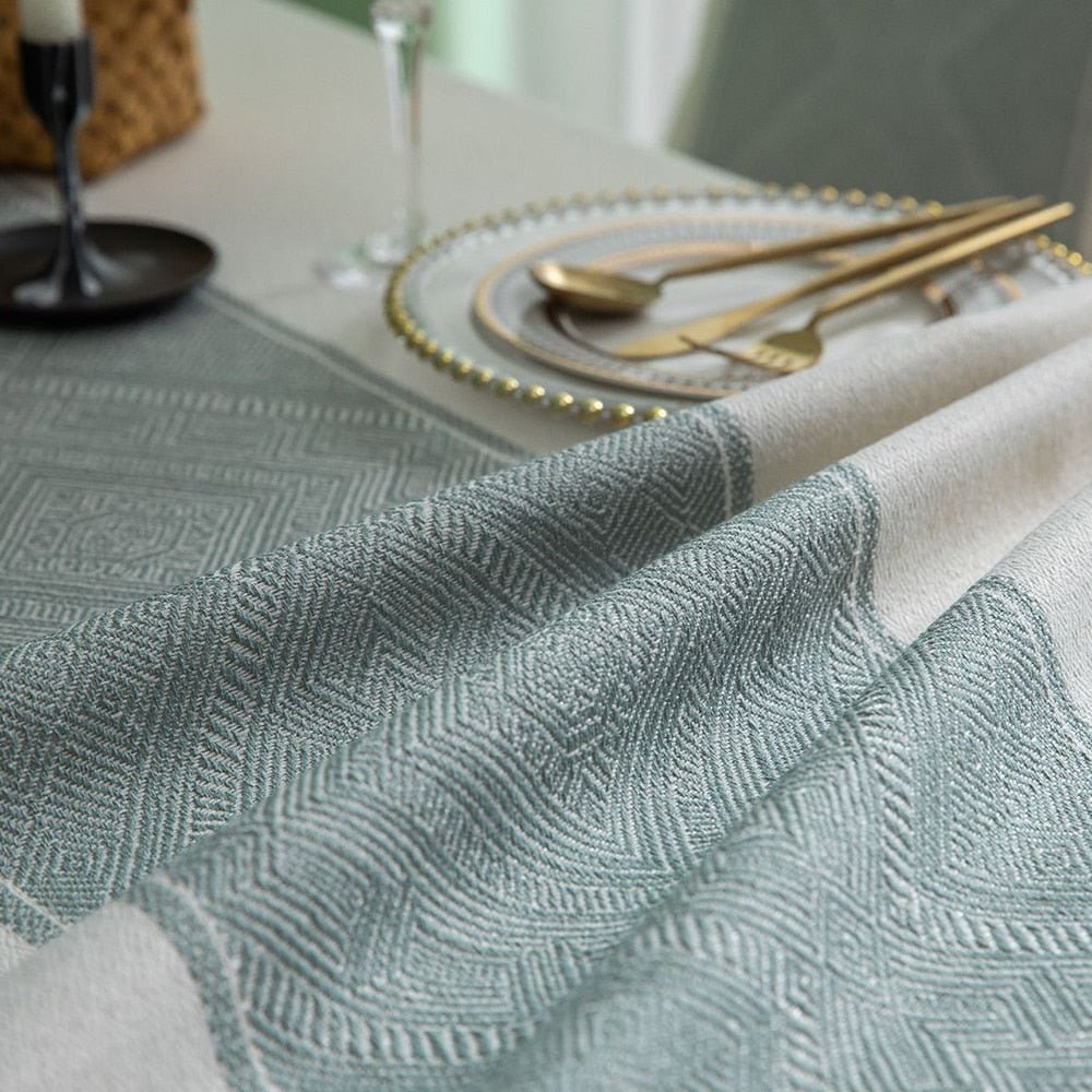 Striped Linen Tablecloth with Tassel Detail - High Street Cottage