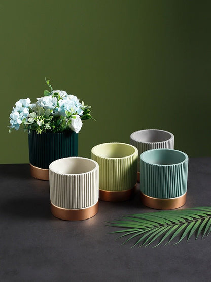 Textured Ceramic Flower Pots - High Street Cottage