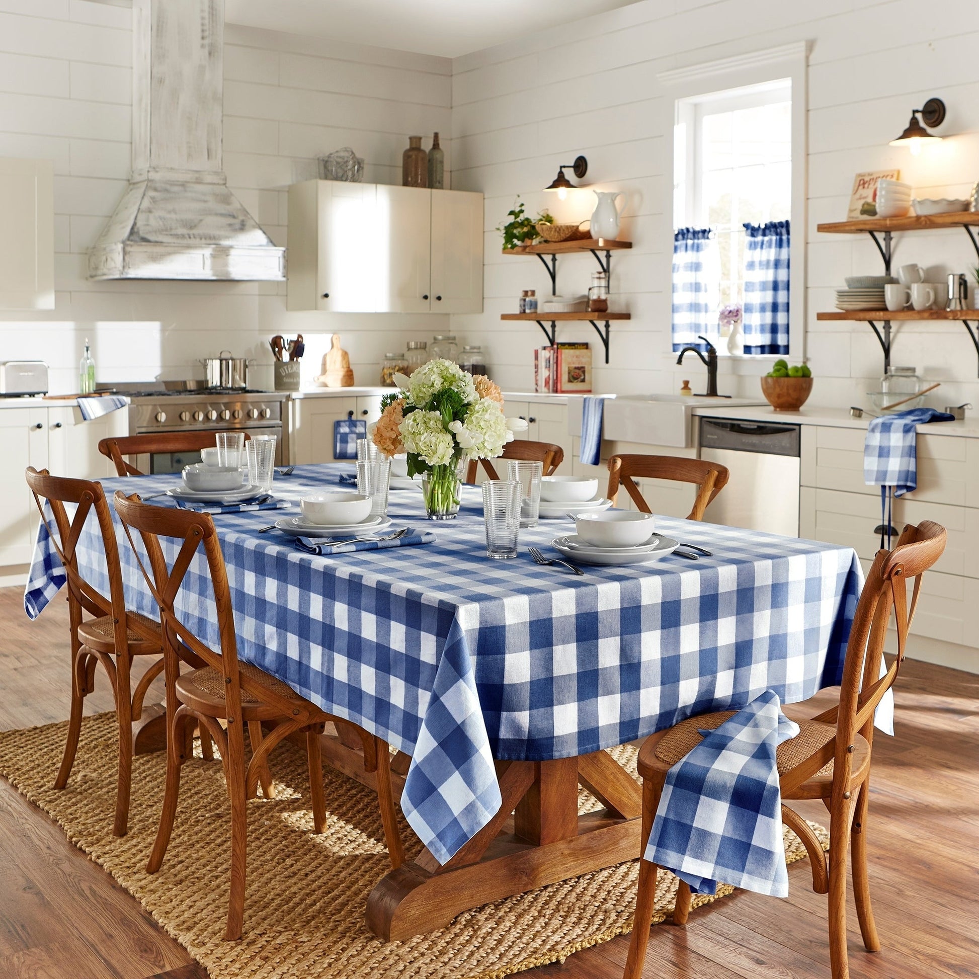 Traditional Plaid/Gingham Country Tablecloths - 5 color choices - High Street Cottage