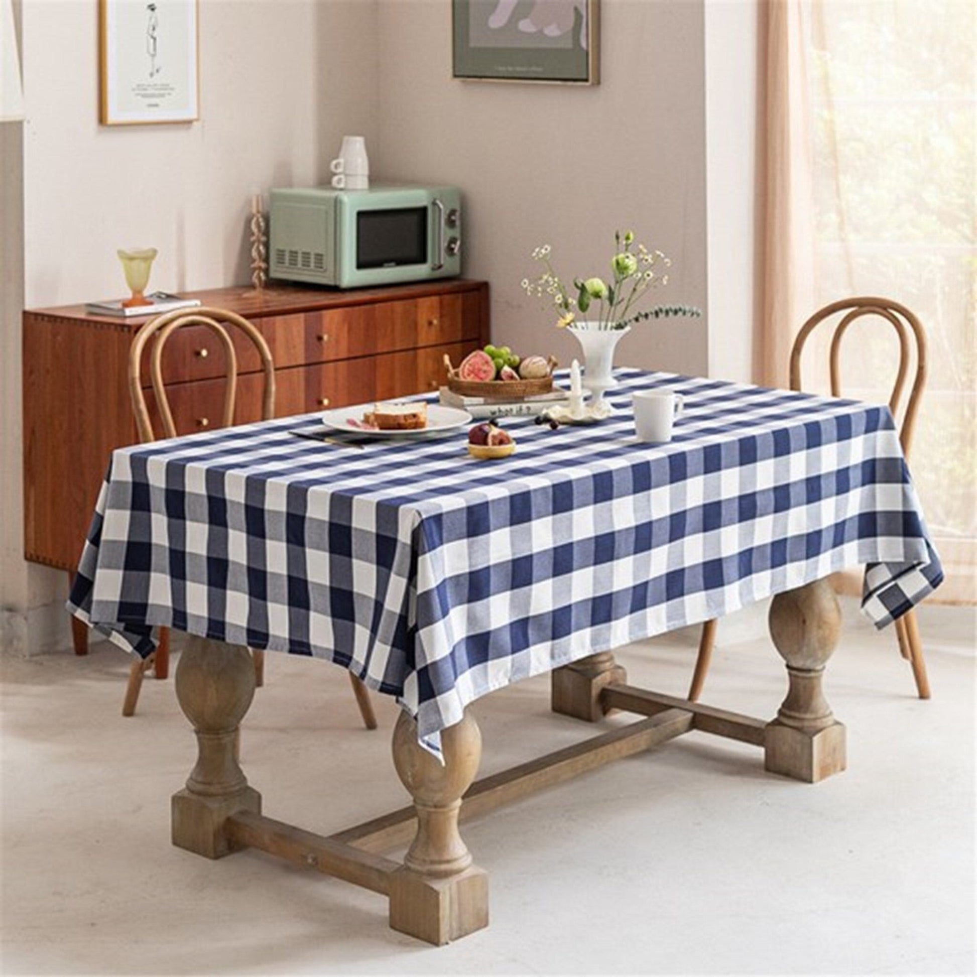 Traditional Plaid/Gingham Country Tablecloths - 5 color choices - High Street Cottage