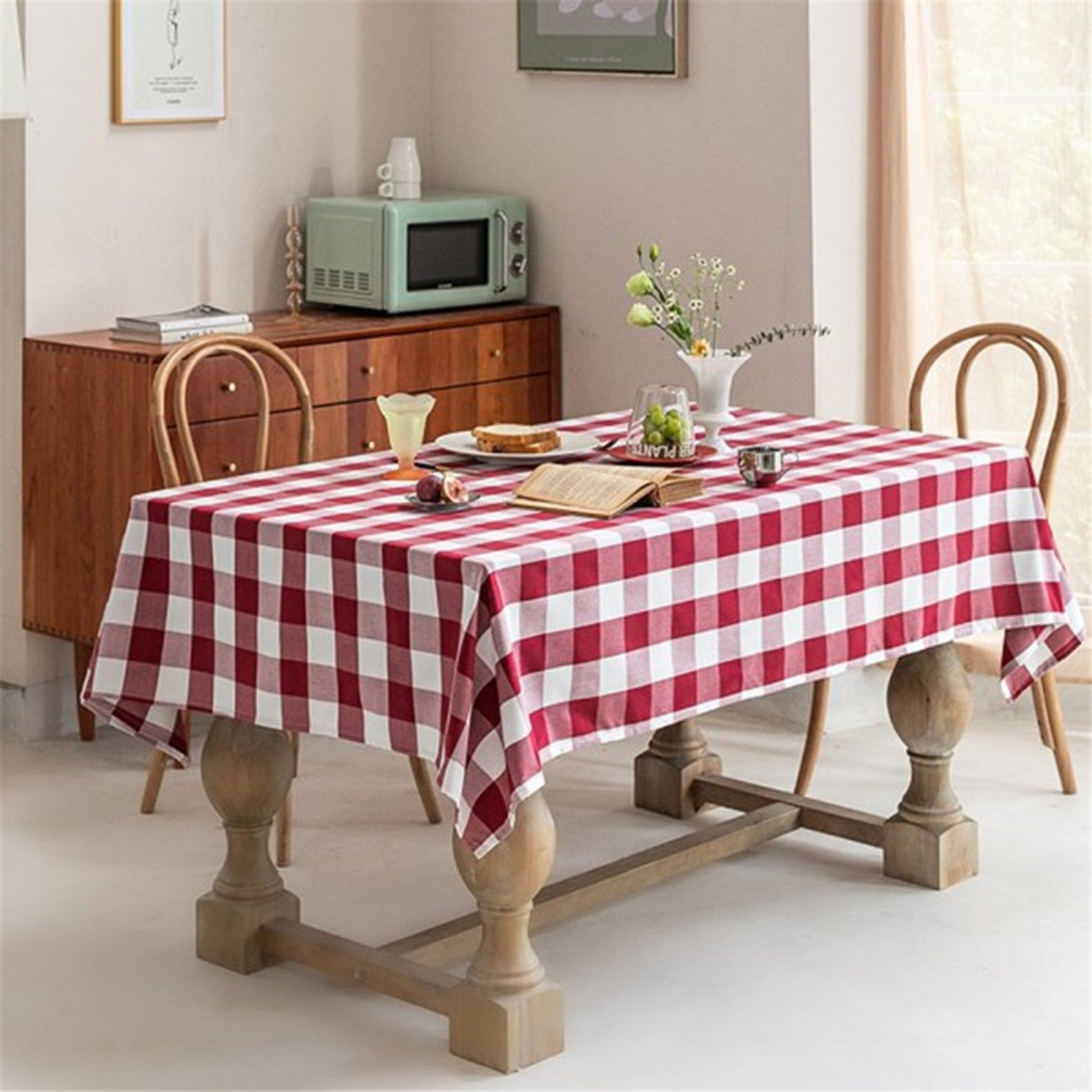 Traditional Plaid/Gingham Country Tablecloths - 5 color choices - High Street Cottage