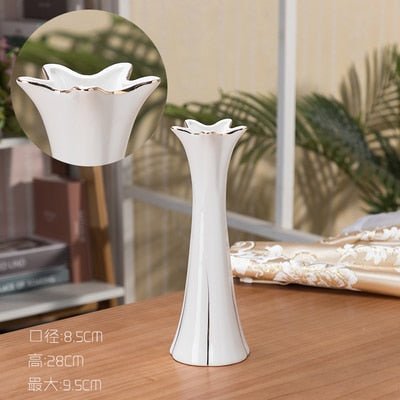 Vintage Style Creamy White Ceramic Bud Vases - High Street Cottage