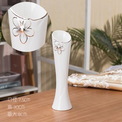 Vintage Style Creamy White Ceramic Bud Vases - High Street Cottage