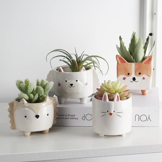 Whimsical Animal Ceramic Pots - High Street Cottage