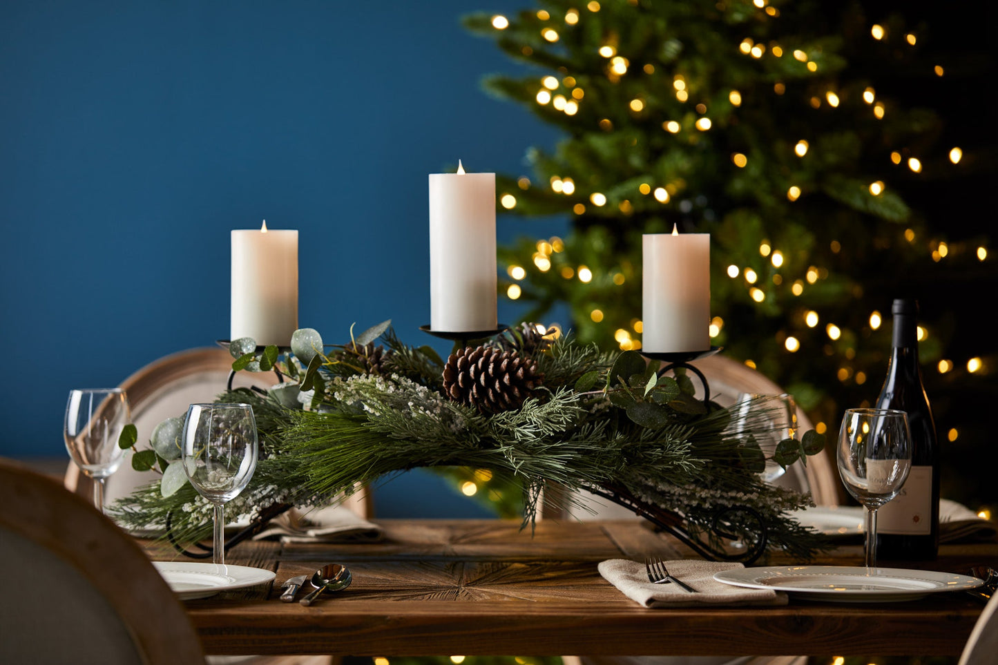 Winter Candle Centerpiece - High Street Cottage