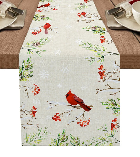 Winter Cardinal Table Runner - 11 Size Options! - High Street Cottage