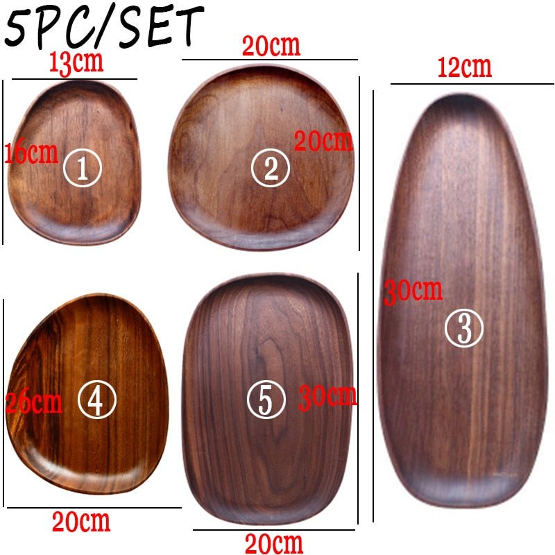 Wood Serving Dishes - Irregular Oval Shapes - High Street Cottage